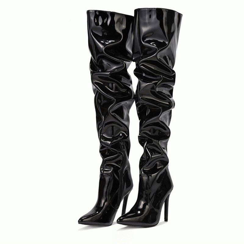 Women's Motorcycle Over The Knee Boots - Colbrayci
