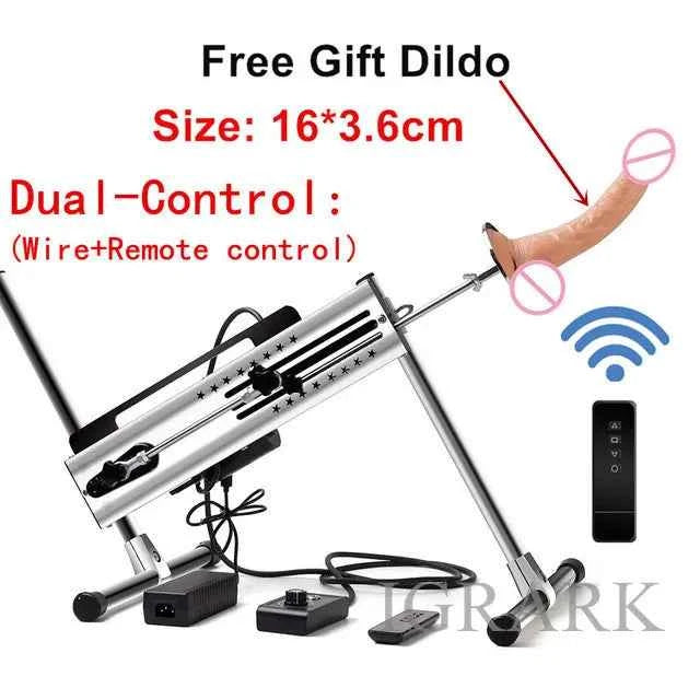 120W Wireless Remote Control Vibrator Adjustable Love Sex Machine Double Head Masturbator Sex Toys for Women Men With Free Dildo