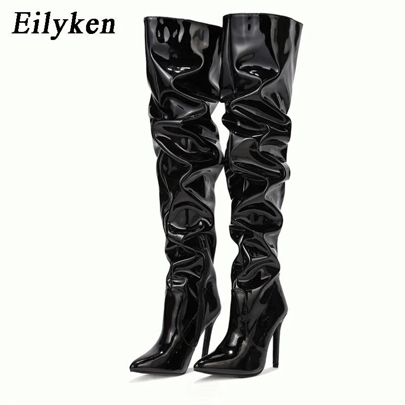 Women's Motorcycle Over The Knee Boots - Colbrayci