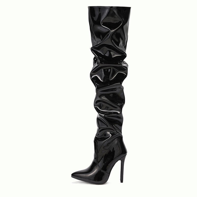 Women's Motorcycle Over The Knee Boots - Colbrayci