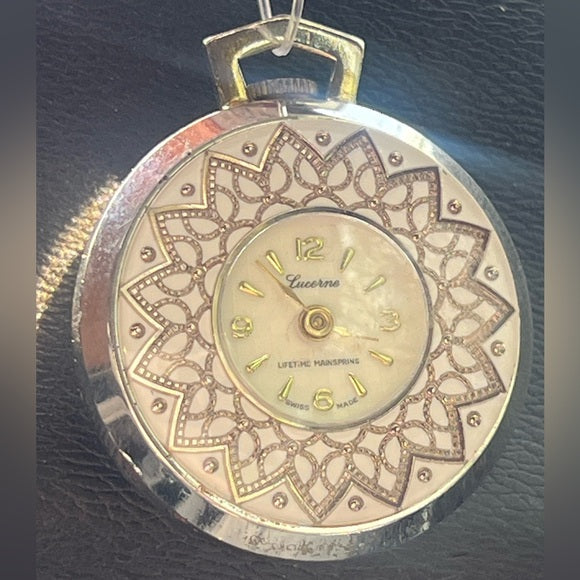 Vintage Swiss Lucerne Rare Auto Pocket Watch